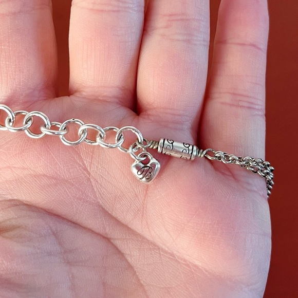 Brighton Lucia Round Silver Plated Medallion Necklace Turquoise Enamel Flowers - Picture 6 of 10